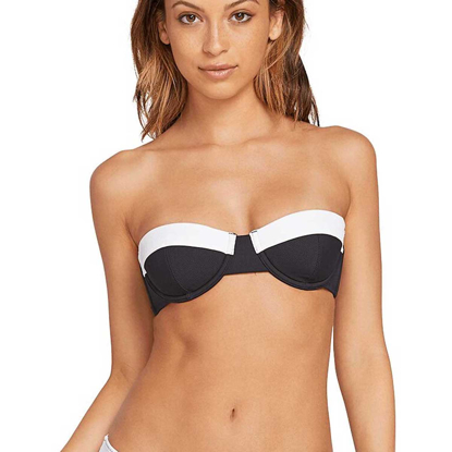 VOLCOM SIMPLY RIB BANDEAU TOP W BLK S
