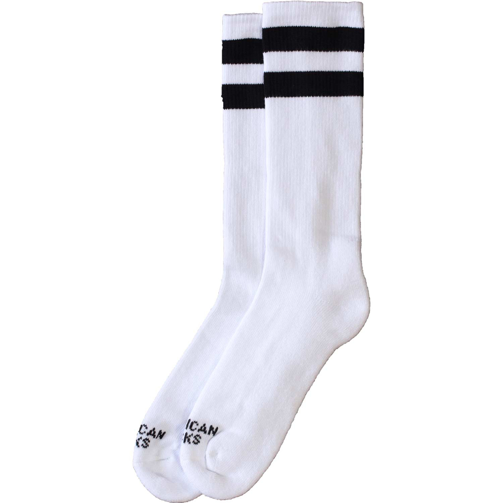 AMERICAN SOCKS OLD SCHOOL I MID HIGH WHT/BLK/BLK UNI