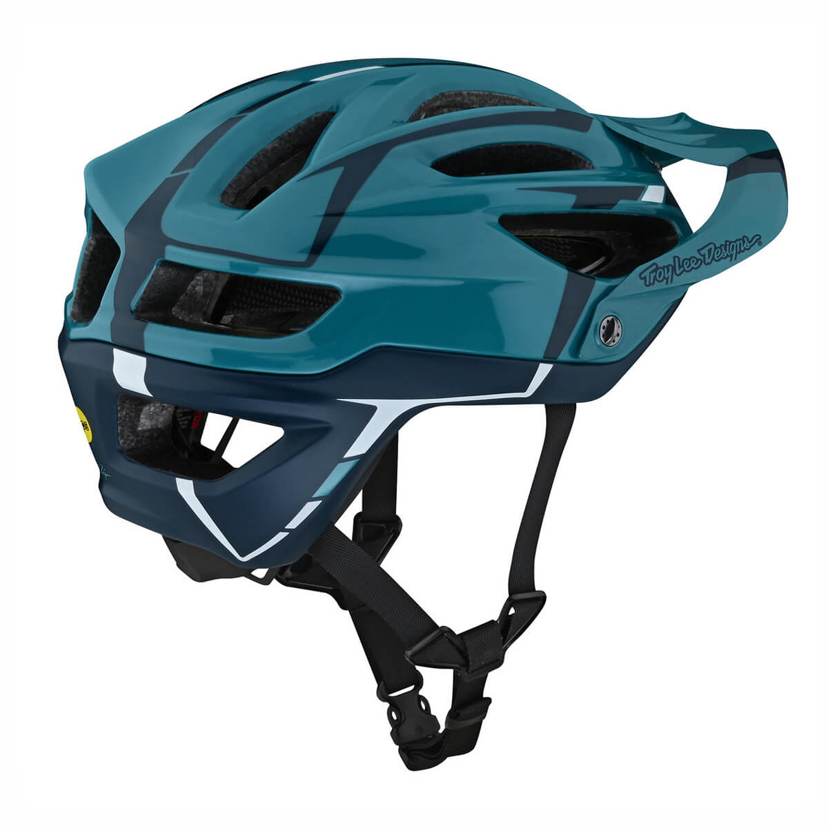 Troy Lee Designs A2 MIPS MTB Bicycle Helmet Silver Marine Blue