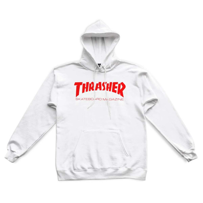 THRASHER MAGAZINE SKATE MAG PULLOVER HOODIE WHITE/RED XL