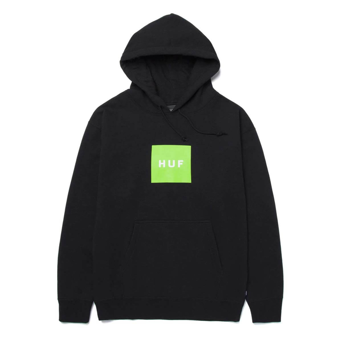 HUF ESSENTIALS BOX LOGO PULLOVER HOODIE BLACK M