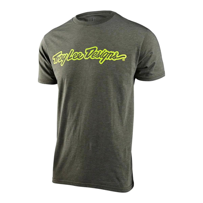TROY LEE DESIGNS SIGNATURE  T-SHIRT OLIVE HEATHER S