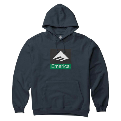 EMERICA CLASSIC COMBO PULLOVER HOODIE NAVY L