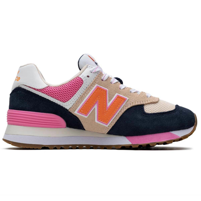 NEW BALANCE WOMEN'S LIFESTYLE WL574 TAN/ORANGE/PINK/DARK NAVY 37