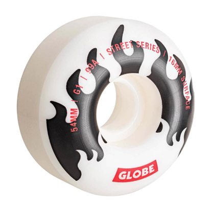 GLOBE G1 54MM WHITE/BLACK/FLAMES 54MM