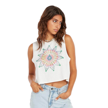 VOLCOM STAR SHIELDS CROP TANK TOP STAR WHITE XS