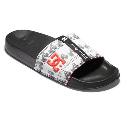 DC ANDY WARHOL LYNX SLIDE SANDALS BLACK/BLACK/WHITE 43