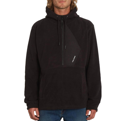 VOLCOM UNERSTAND HALF ZIP HOODIE BLACK L