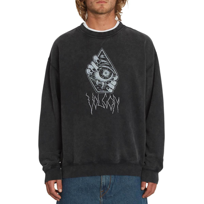 VOLCOM NO RECESS CREW PULLOVER BLACK M