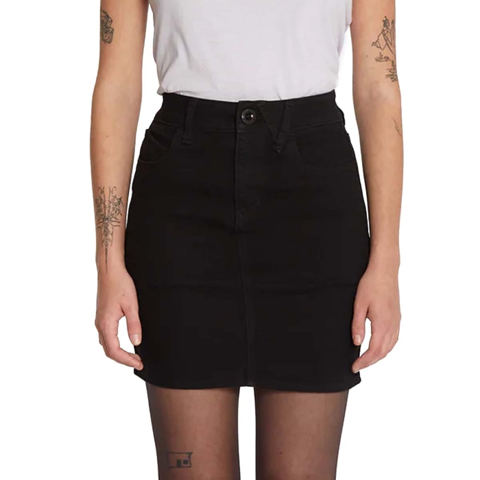 VOLCOM WEELLOW DENIM SKIRT W BLACK XS