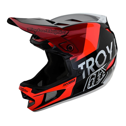 TROY LEE DESIGNS D4 COMPOSITE HELMET QUALIFIER SILVER / RED S