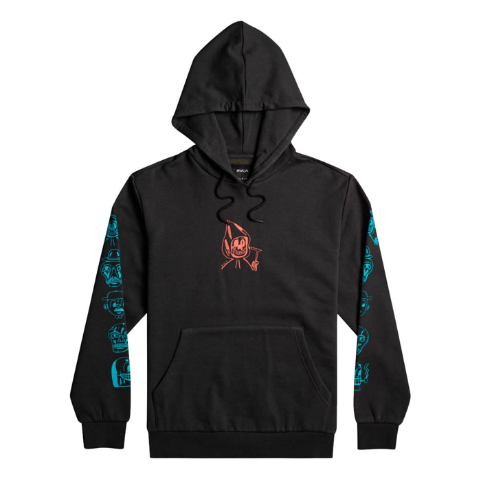 RVCA DMOTE GANG PULLOVER HOODIE PIRATE BLACK M