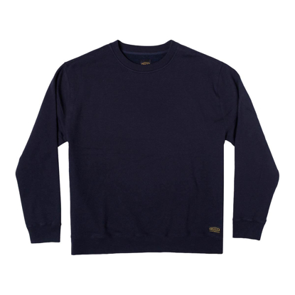 RVCA DAY SHIFT FLEECE CREW PULLOVER NEW NAVY L