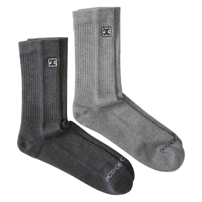 DC DC SHOE CO CREW 2PK LIGHT GREY HEATHER UNI