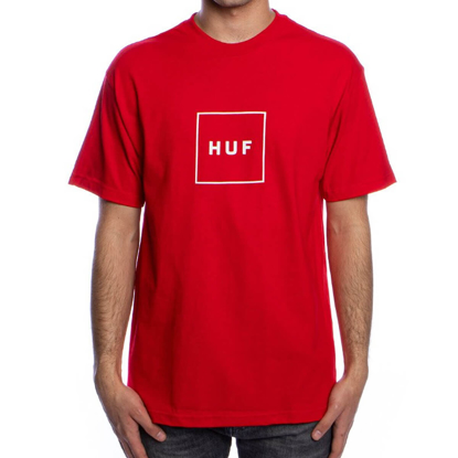 HUF ESSENTIALS BOX LOGO S/S MANDARIN RED XL