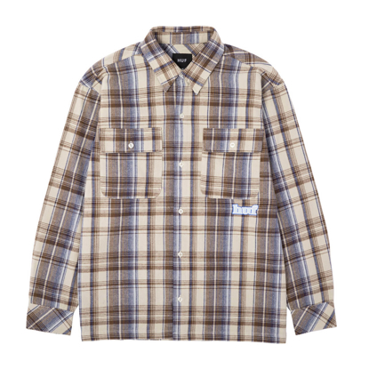 HUF BANKS FLANNEL L/S SHIRT CREAM L