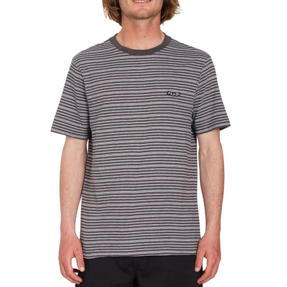 VOLCOM STATIC STRIPE CREW T-SHIRT BLACK M