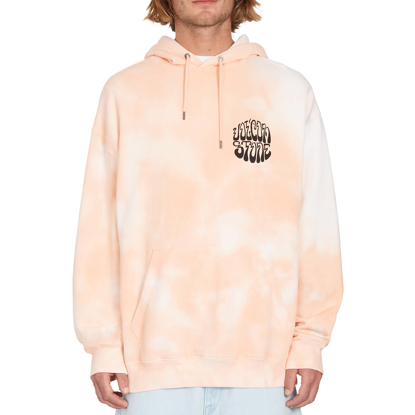 VOLCOM TRIPPIN DYE PULLOVER HOODIE PEACH BUD S