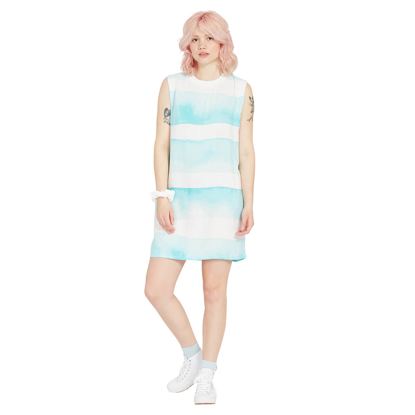 VOLCOM STAY STRIPES DRESS PALE AQUA S