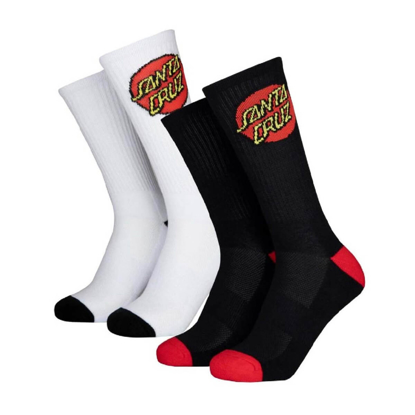 SANTA CRUZ CLASSIC DOT SOCKS WHITE & BLACK UNI