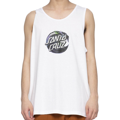 SANTA CRUZ HOLO WAVE DOT TANK TOP WHITE XL