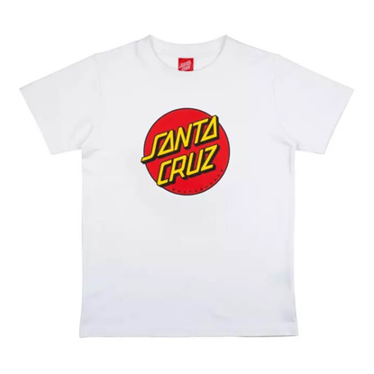 SANTA CRUZ YOUTH CLASSIC DOT T-SHIRT WHITE 6-8