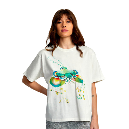 RVCA FLY GUY ANYDAY T-SHIRT VINTAGE WHITE M/10