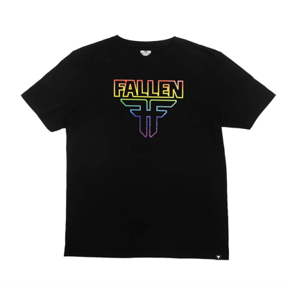 FALLEN INSIGNIA T-SHIRT BLACK/RAINBOW L