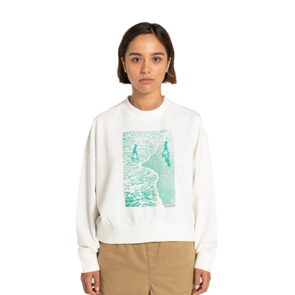 ELEMENT SUMMER CREW W PULLOVER HOODIE OFF WHITE S/8