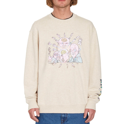 VOLCOM FA ED MERLIN MURRAY CREW PULLOVER WHITECAP GREY XL