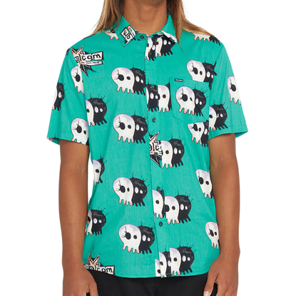 VOLCOM VOLCOM ENTERTAINMENT PEPPER SS SHIRT SCRUBS GREEN S