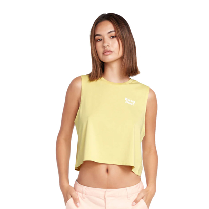 VOLCOM STONE HOUR CROP T-SHIRT CITRON XS