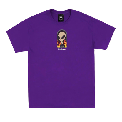 THRASHER MAGAZINE X ALIEN WORKSHOP BELIEVE T-SHIRT PURPLE L