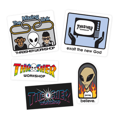 THRASHER MAGAZINE X ALIEN WORKSHOP 5 STICKER PACK UNI