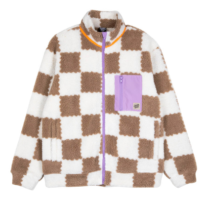 SANTA CRUZ SYDNEY SHERPA FLEECE BROWN CHECKERBOARD S