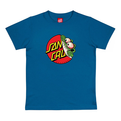 SANTA CRUZ YOUTH BEWARE DOT FRONT T-SHIRT COBALT 12-14