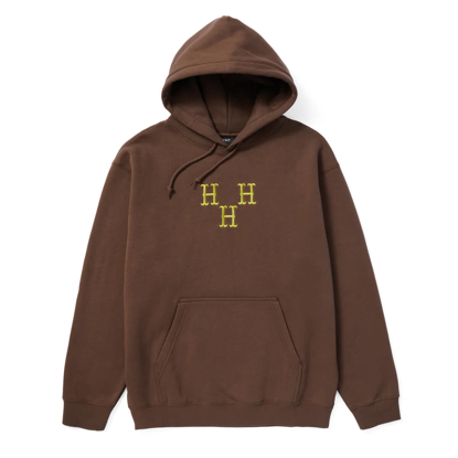 HUF HAT TRICK P/O HOODIE COFFEE XXL