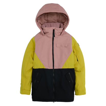 BURTON GIRLS' KHIONE 2L JACKET POWDER BLUSH/SULFUR/TRUE BLACK L