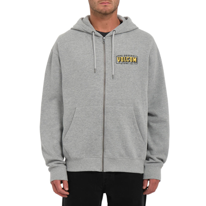 VOLCOM WATANITE ZIP FLEECE HOODIE HEATHER GREY L