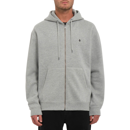 VOLCOM SINGLE STONE ZIP HOODIE HEATHER GREY S