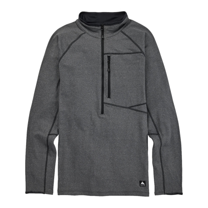 BURTON STOCKRUN GRID HALF-ZIP FLEECE TRUE BLACK L