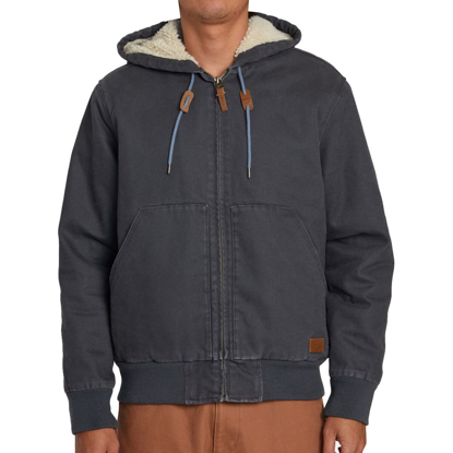 RVCA CHAINMAIL HOODED JACKET GARAGE BLUE L