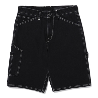 VOLCOM LABORED DENIM UTILITY SHORT BLACK 30