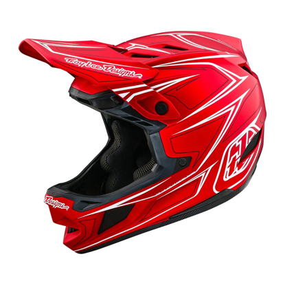 TROY LEE DESIGNS D4 COMPOSITE HELMET PINNED RED M