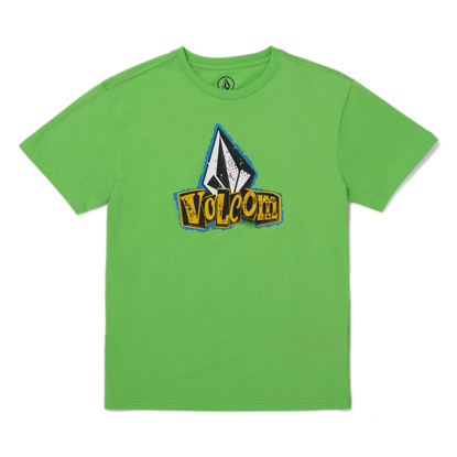 VOLCOM STICKER STAMP T-SHIRT KID ELECTRIC GREEN S