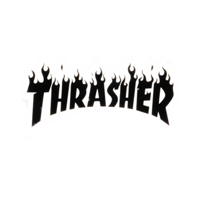 THRASHER MAGAZINE STICKER-FLAME LOGO SMALL BLACK