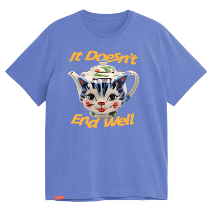 JACUZZI TEA POT T-SHIRT FLO BLUE M