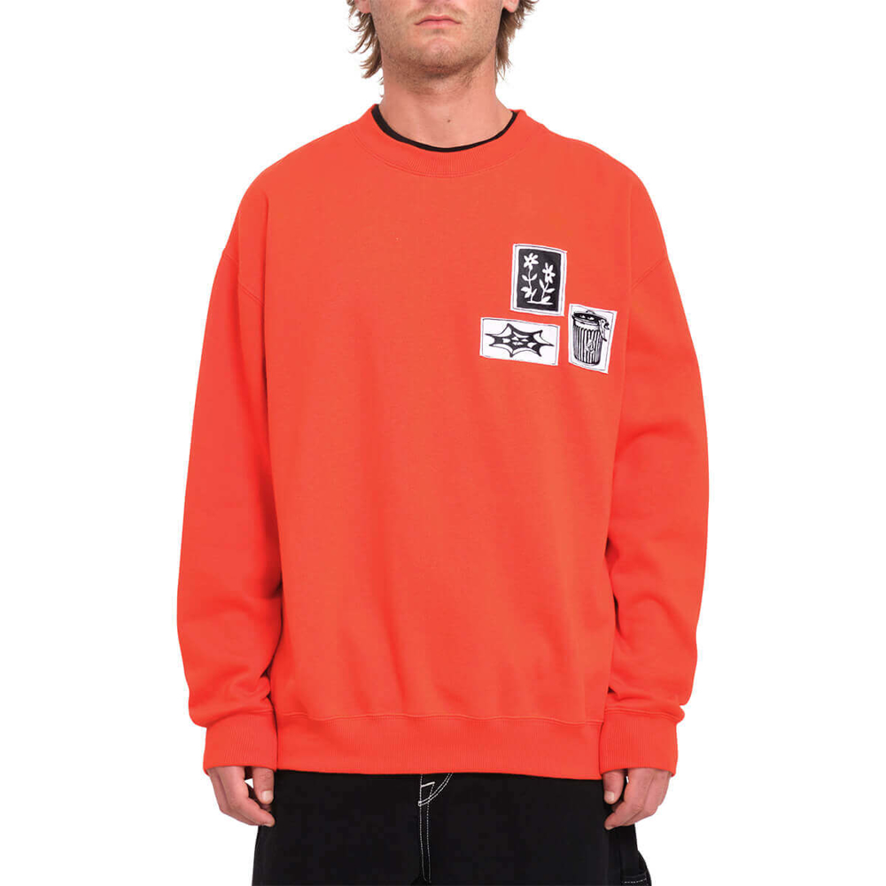 VOLCOM FA KEUTCHI CREW BRIGHT RED L