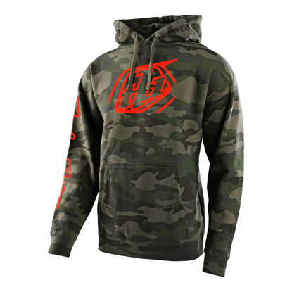 TROY LEE DESIGNS CROPPED BADGE PULLOVER HOODIE FOREST CAMO M