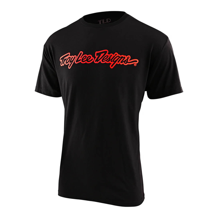 TROY LEE DESIGNS SIGNATURE T-SHIRT BLACK / GLO RED L